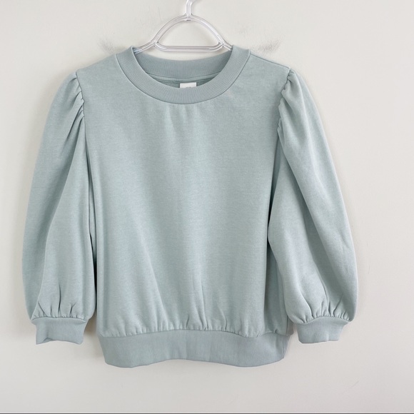 H&M Sweaters - HM Puff Sleeve Sweatshirt Mint Green Size Medium